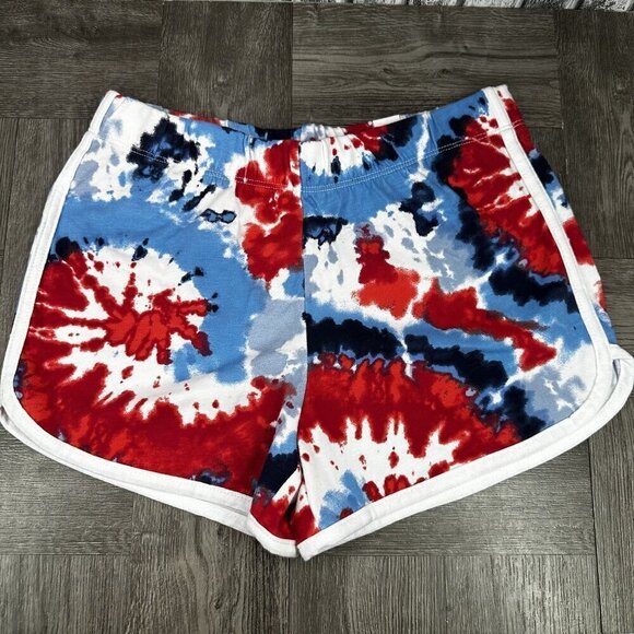 Children's Place Patriotic Tie Dye Shorts size Large Red white Blue - Picture 1 of 5